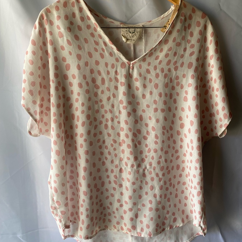 Fantastic Fawn Blush Dot Blouse